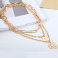 Summer coin sexy alloy multilayer necklace fashion charm clavicle chain